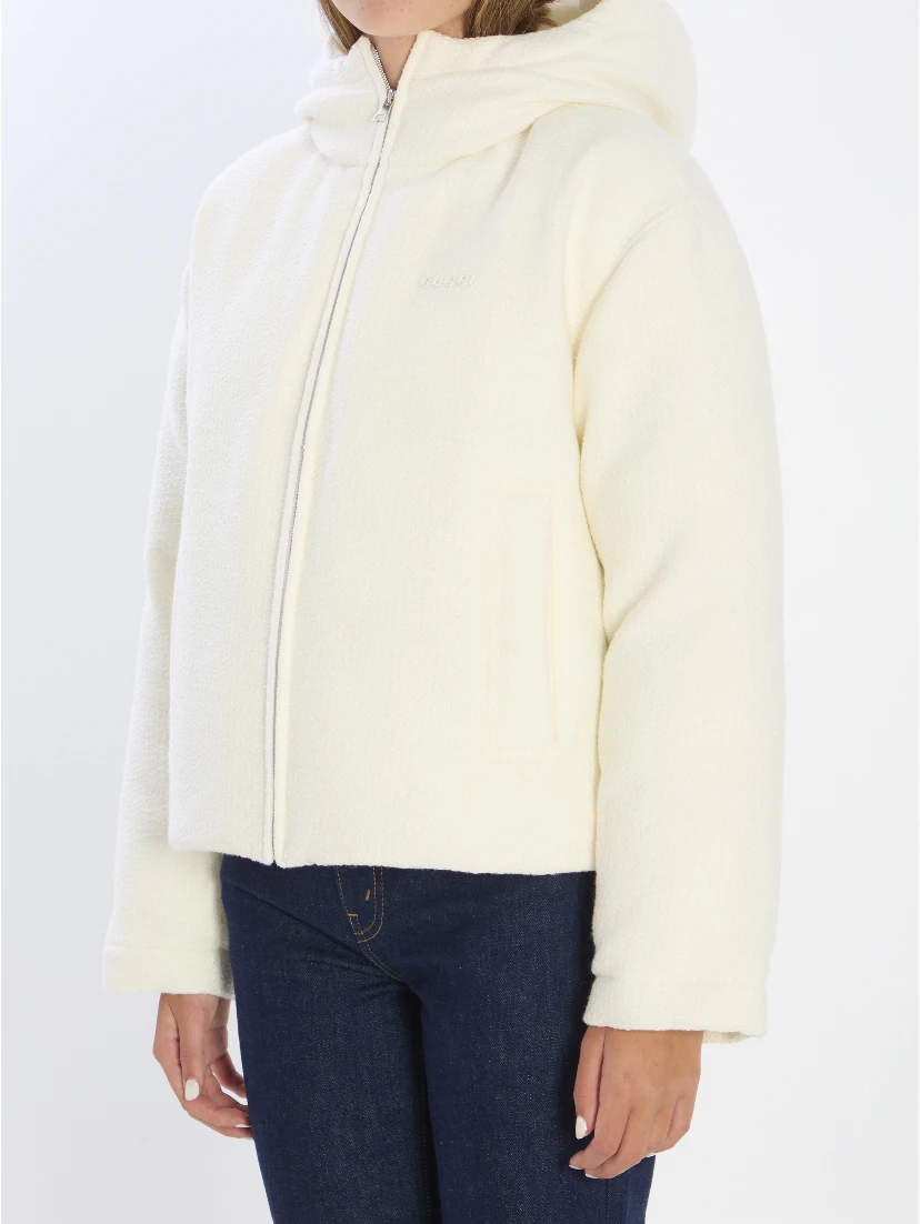 Wool-blend bomber jacket