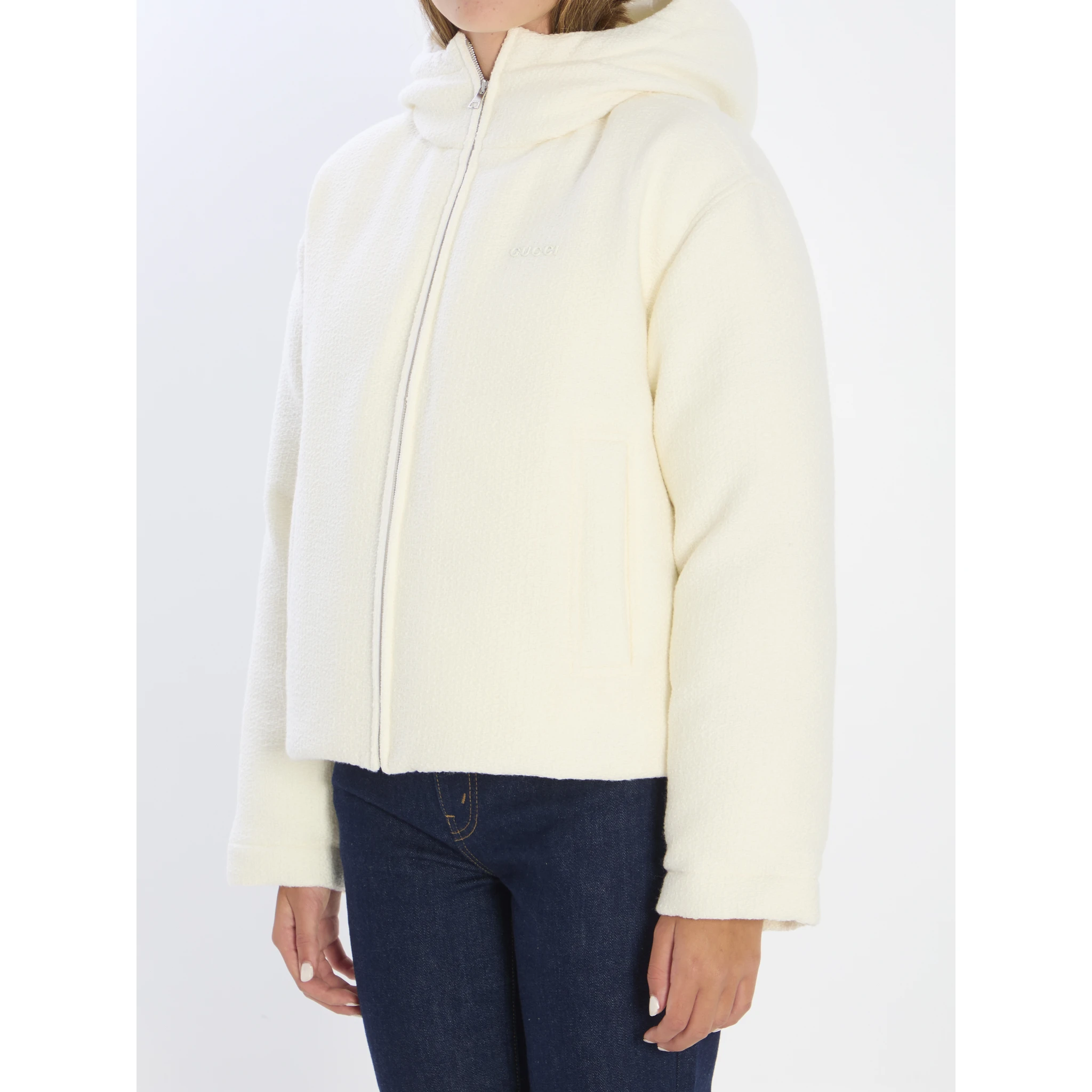 Wool-blend bomber jacket