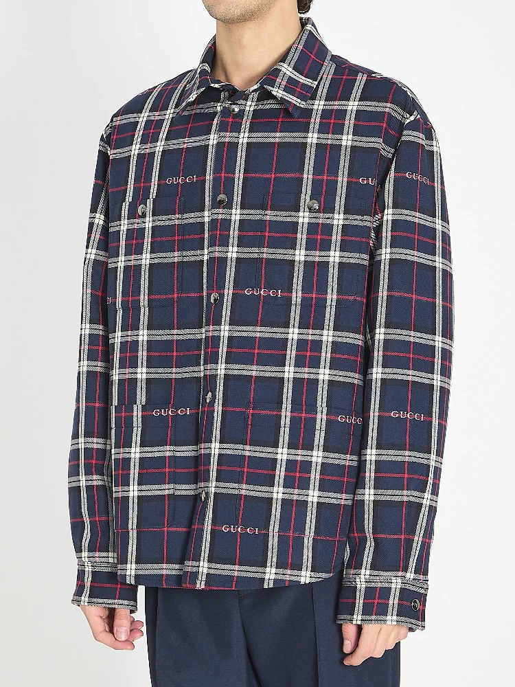 Check quilted overshirt alternative