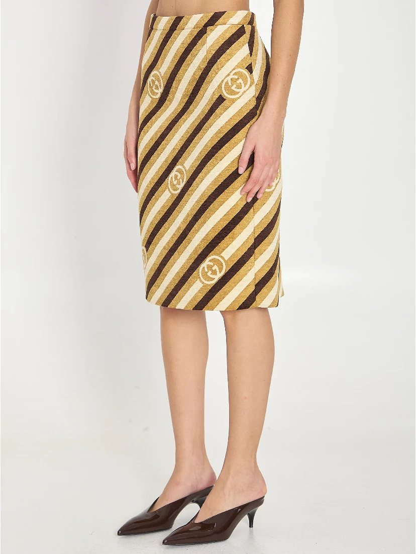 Diagonal GG longuette skirt