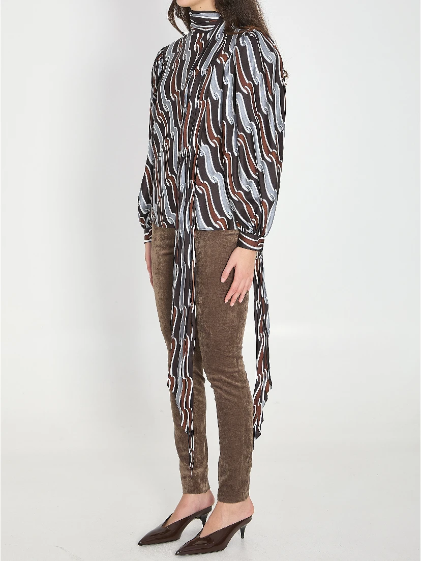 Printed silk twill shirt