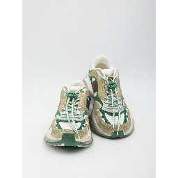 Drawstring leather sneakers
