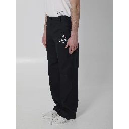 Printed cotton twill pants