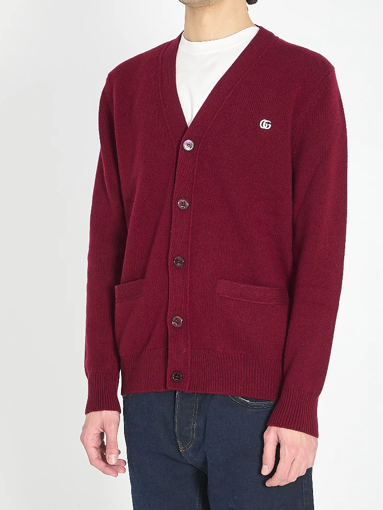 Cardigan in wool and cashmere alternative