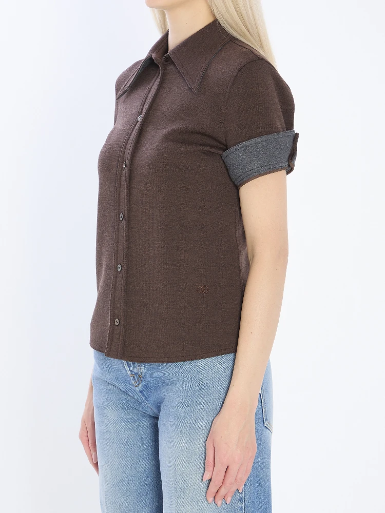 Cotton and wool jersey shirt alternative