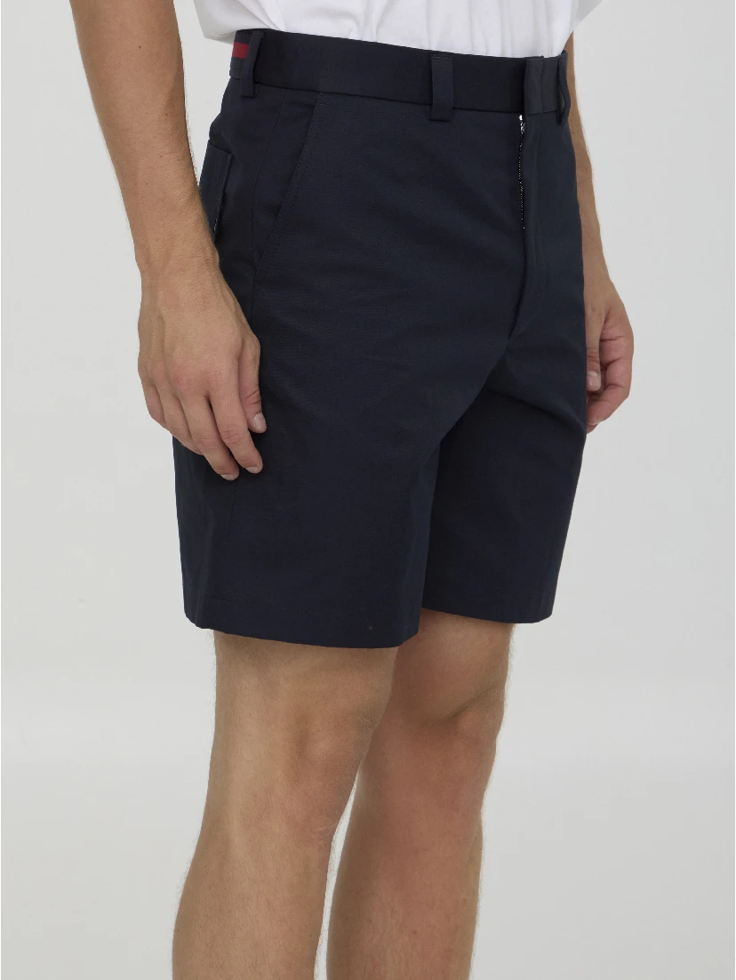 Bermuda shorts in double cotton twill