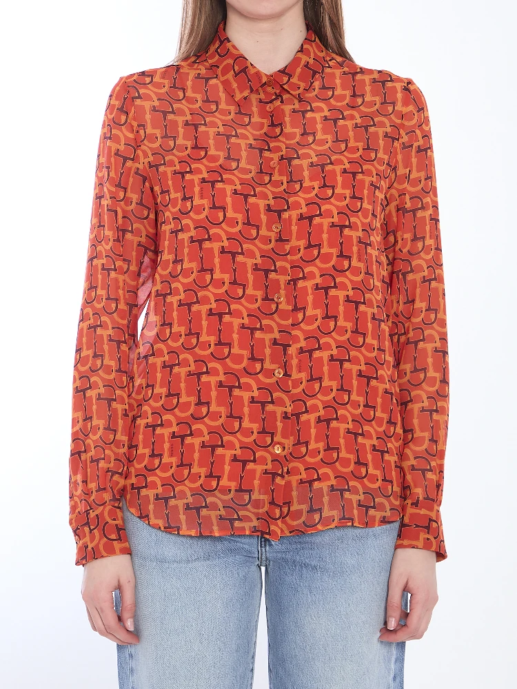Printed silk blouse