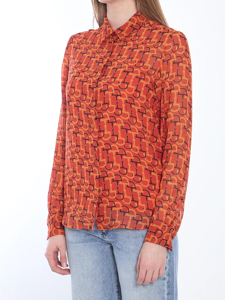 Printed silk blouse alternative