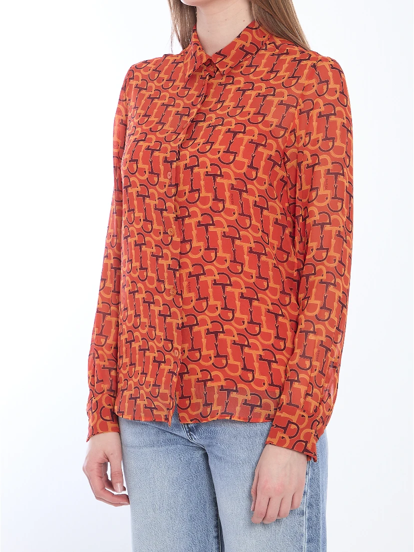Printed silk blouse