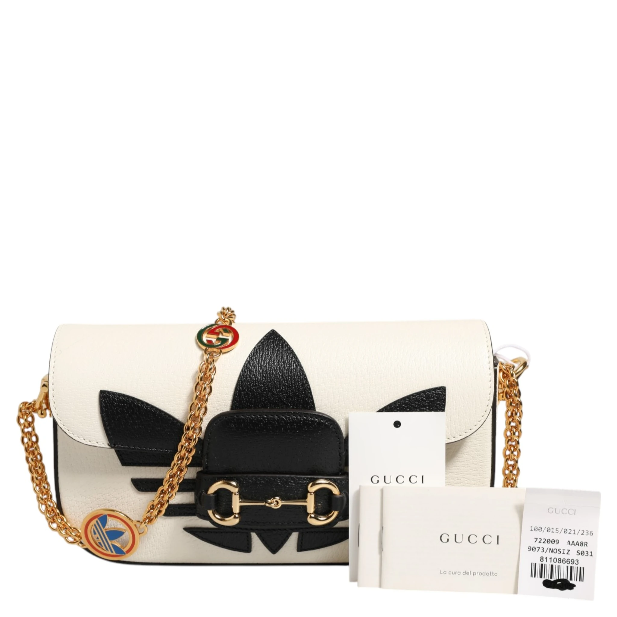 Gucci x Adidas Horsebit 1955 Shoulder Bag Black/White