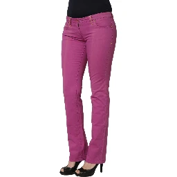 Purple Cotton Slim Fit Denim Trouser Jeans