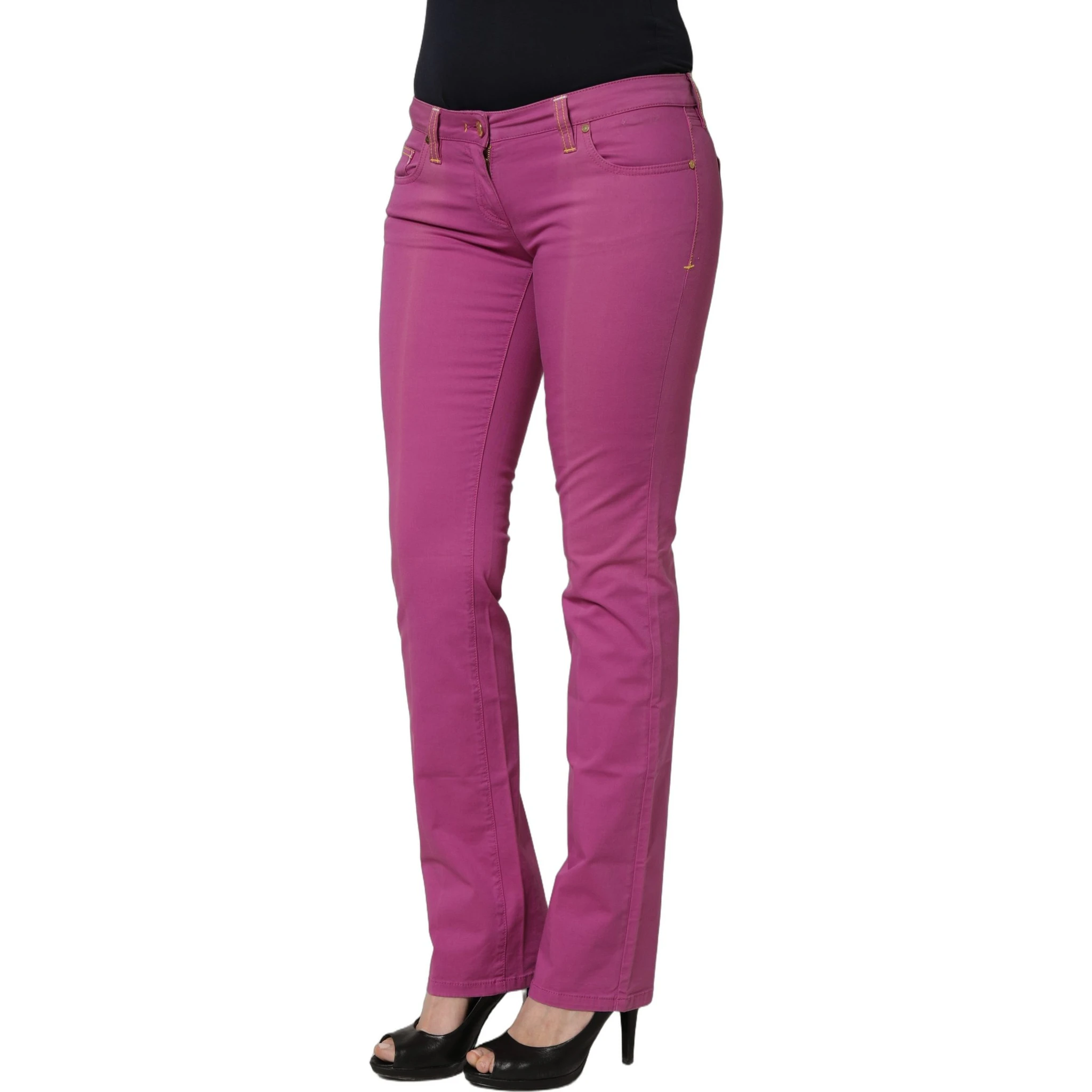 Purple Cotton Slim Fit Denim Trouser Jeans
