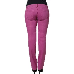 Purple Cotton Slim Fit Denim Trouser Jeans