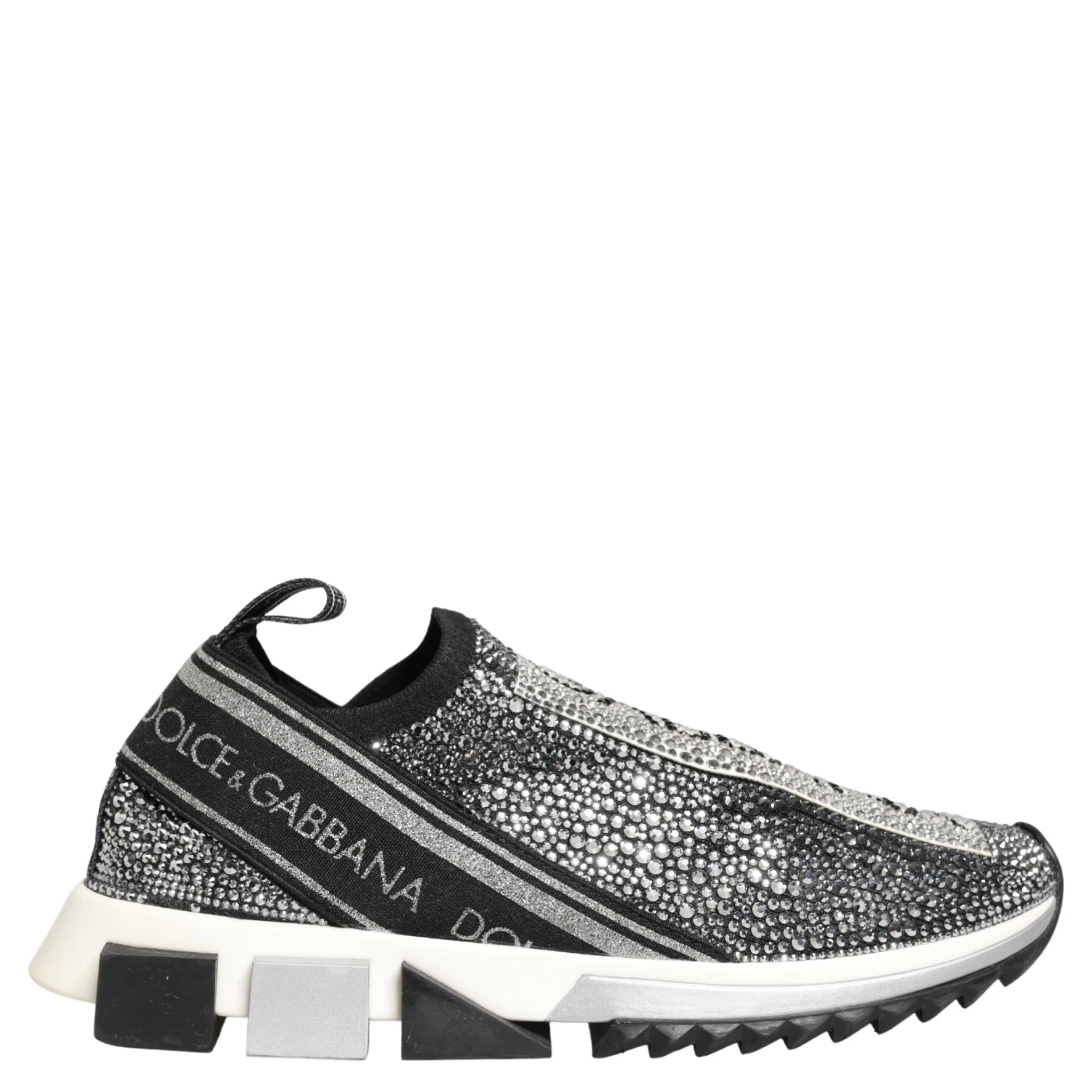Silver Crystal Logo Slip On Sorrento Sneakers Shoes