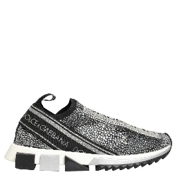 Silver Crystal Logo Slip On Sorrento Sneakers Shoes