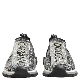 Silver Crystal Logo Slip On Sorrento Sneakers Shoes