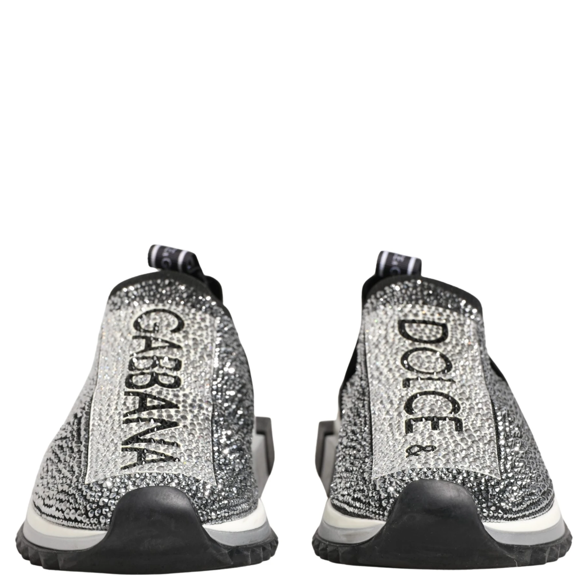 Silver Crystal Logo Slip On Sorrento Sneakers Shoes