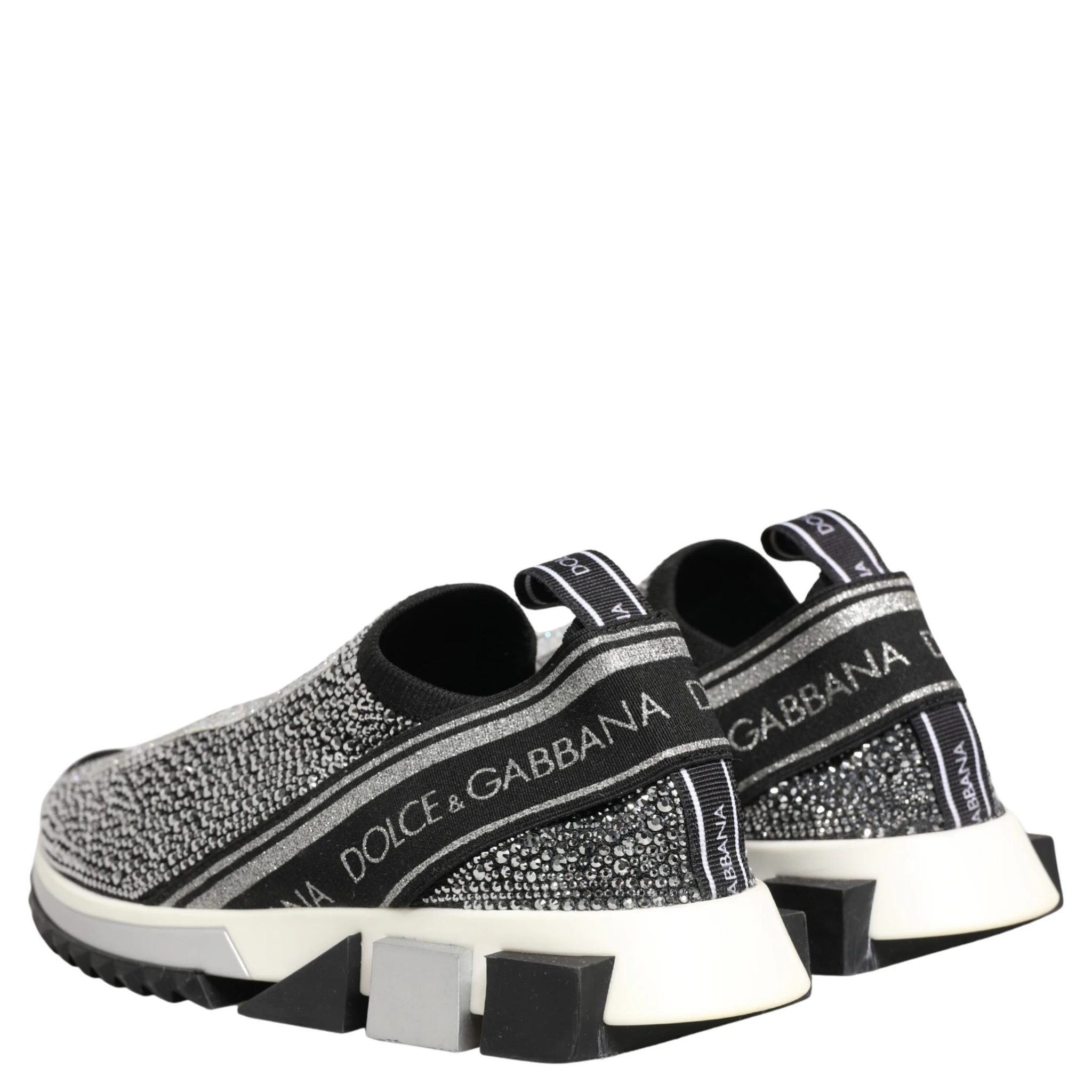 Silver Crystal Logo Slip On Sorrento Sneakers Shoes