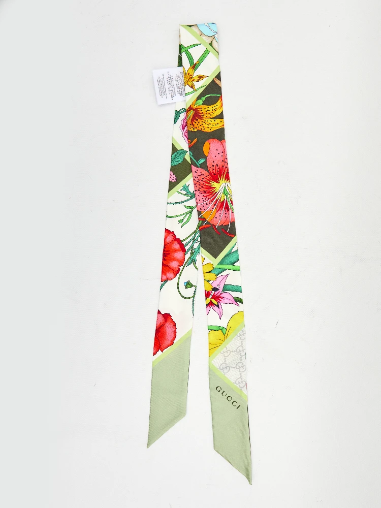 Printed silk twill ribbon