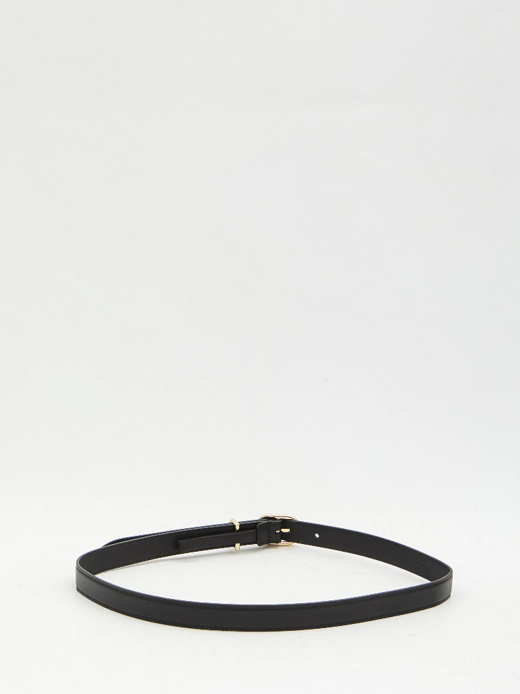 Skinny belt with oval buckle alternative
