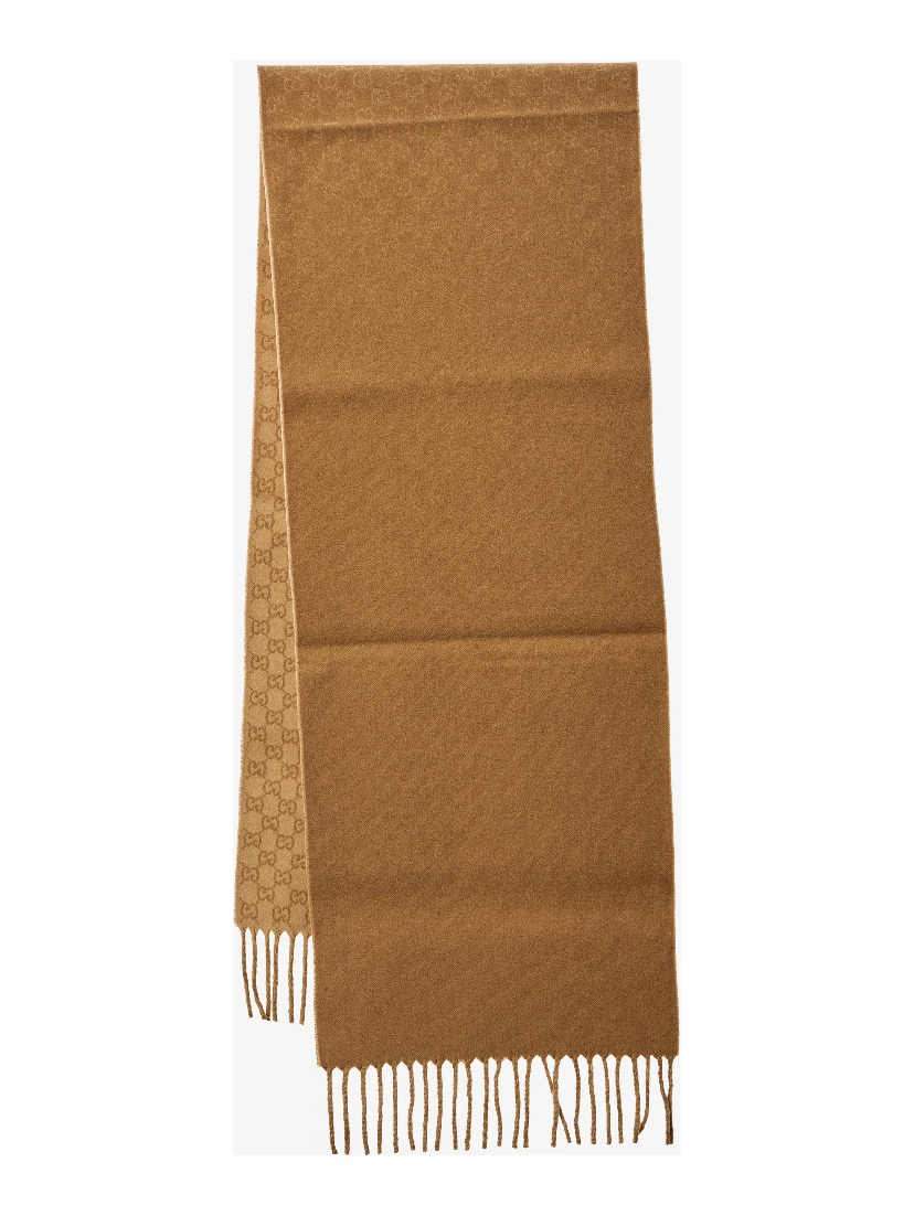 Wool and cashmere GG scarf