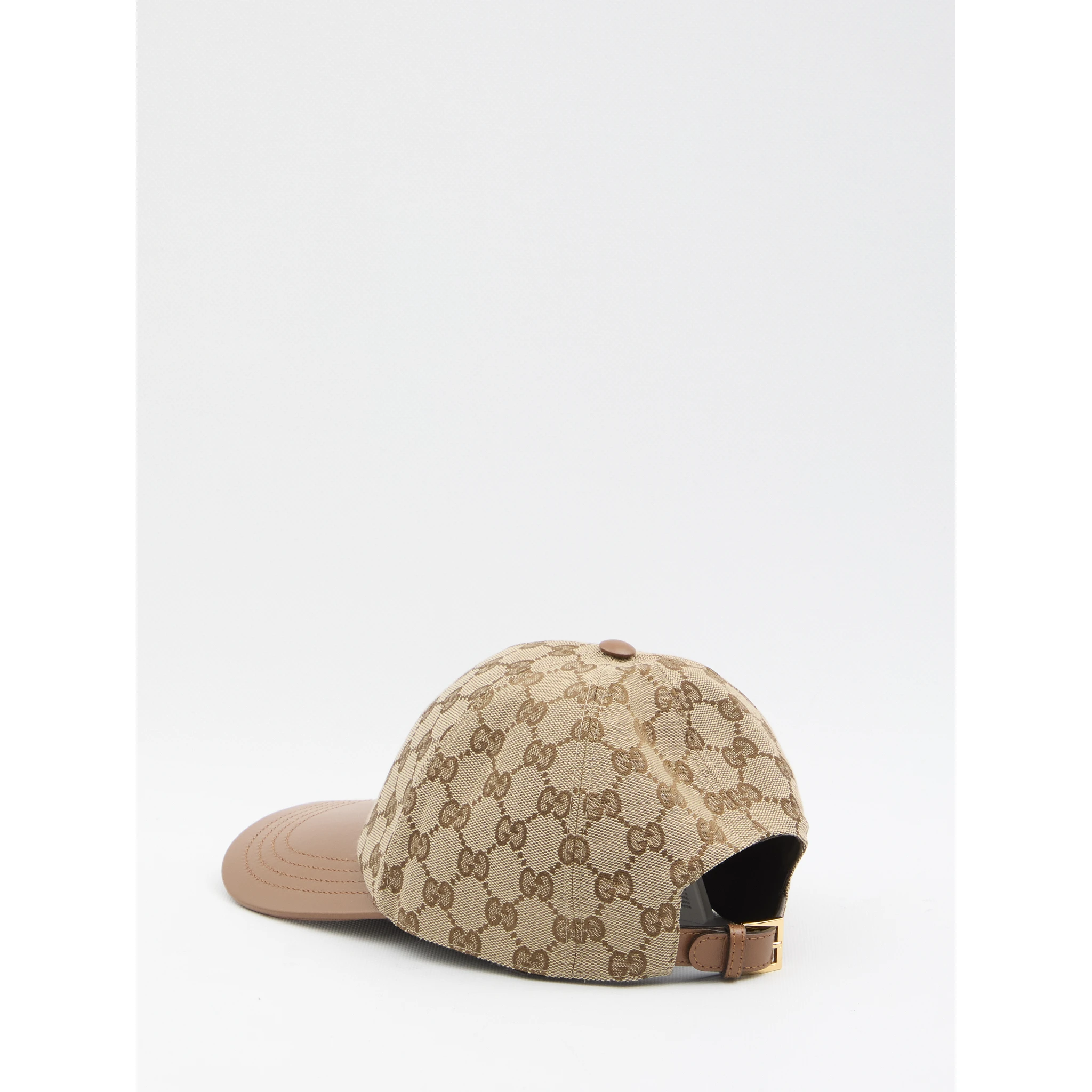 Baseball cap with leather visor