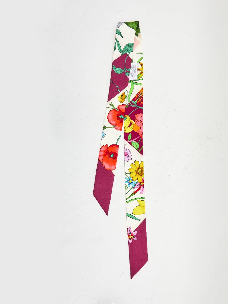 Printed silk twill ribbon