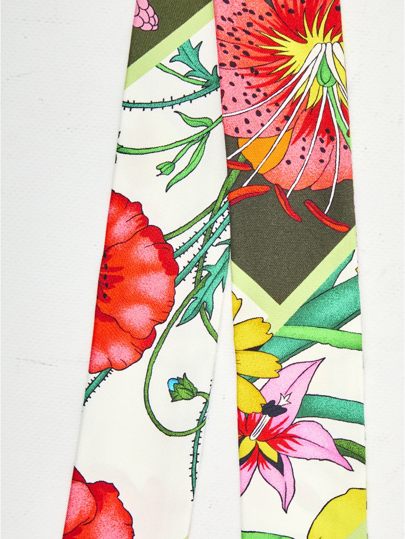 Printed silk twill ribbon