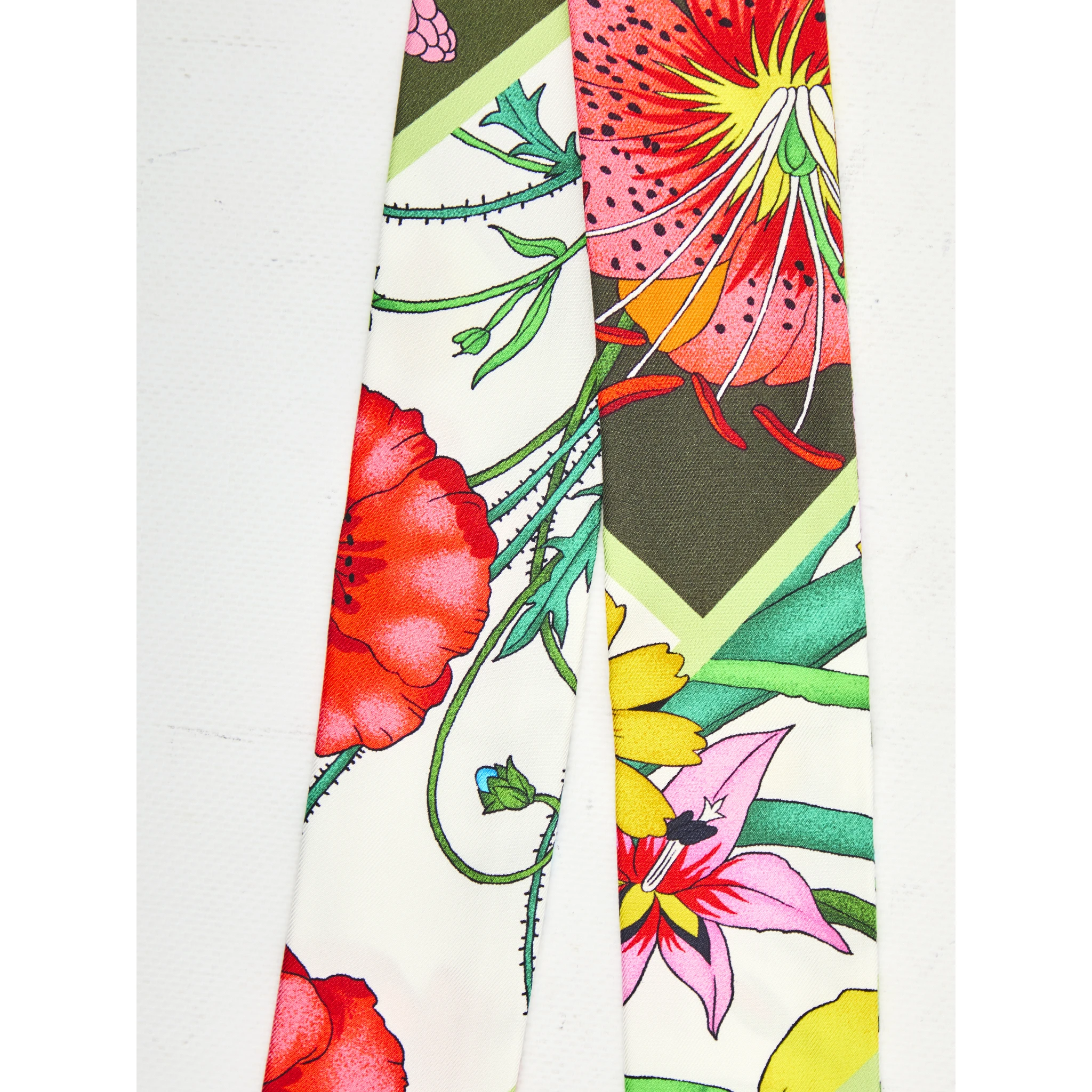 Printed silk twill ribbon