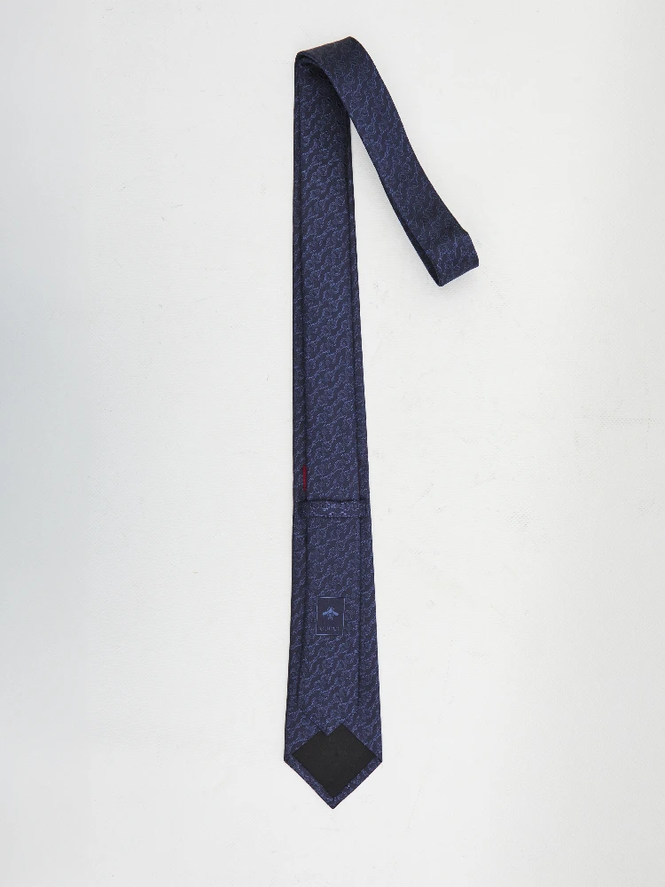 Silk jacquard tie with Horsebit alternative