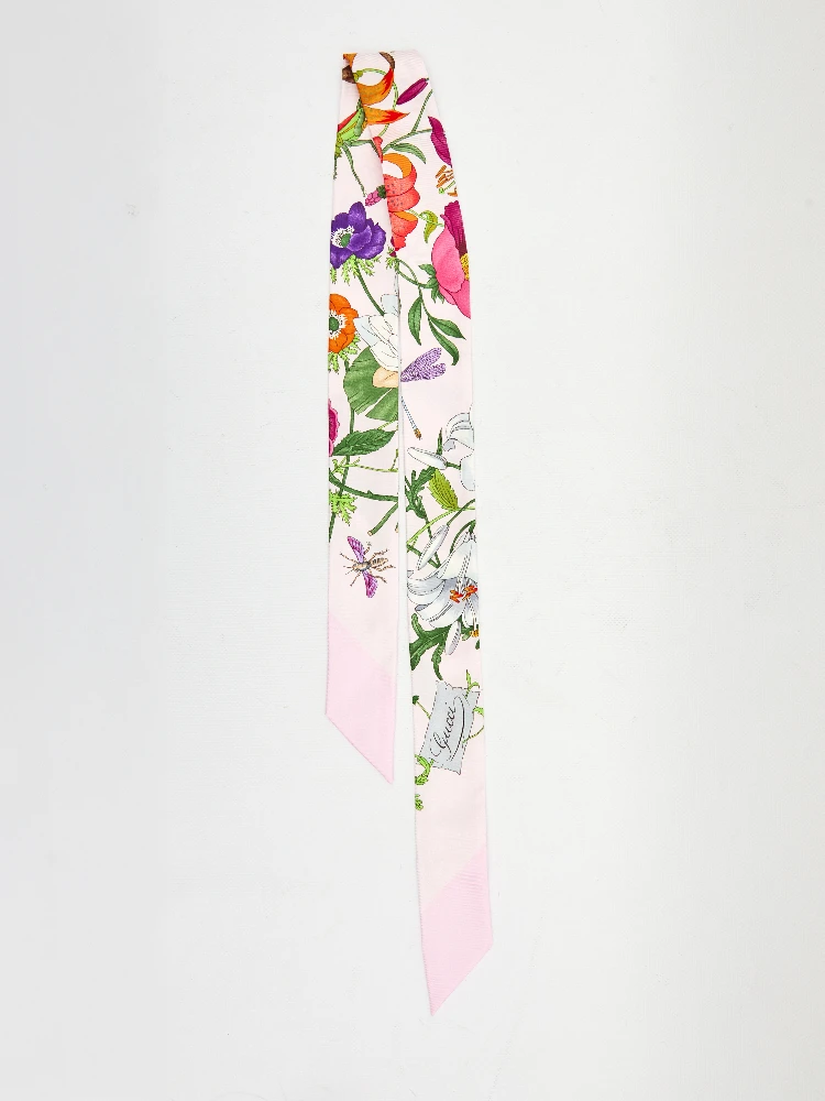 Printed silk twill ribbon