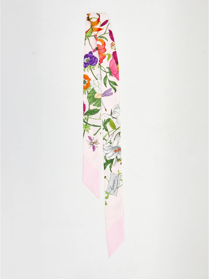 Printed silk twill ribbon