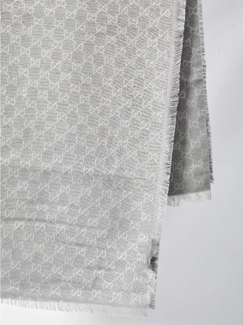 Shawl with printed GG lamé