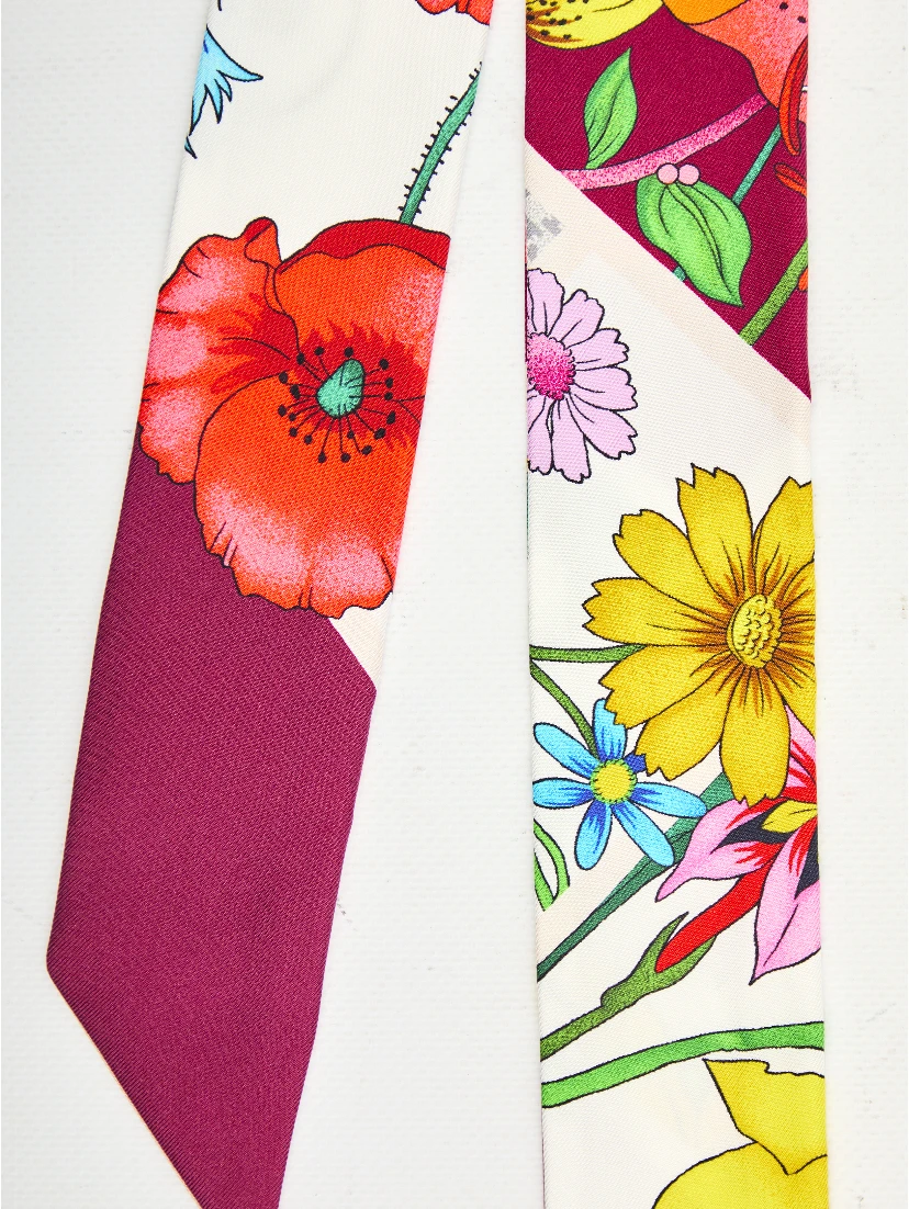 Printed silk twill ribbon