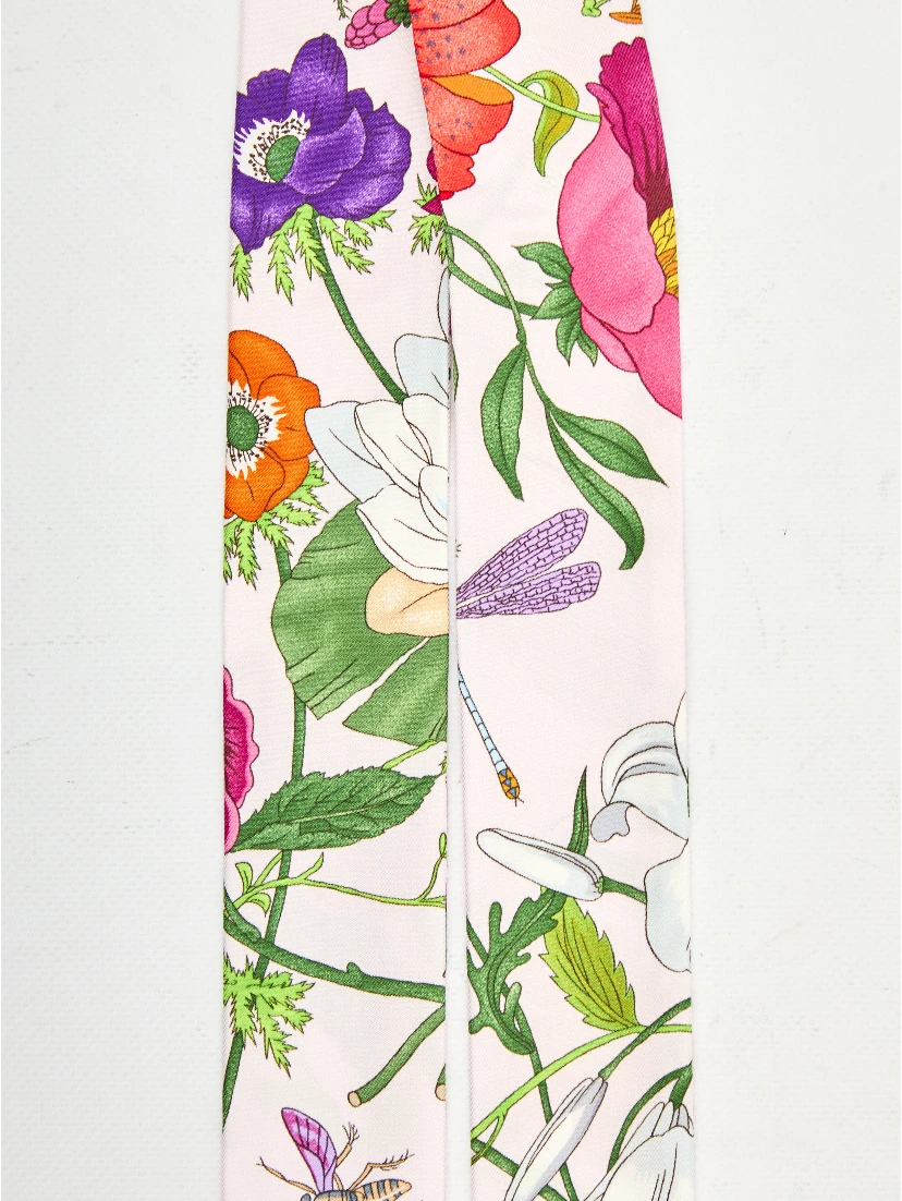 Printed silk twill ribbon