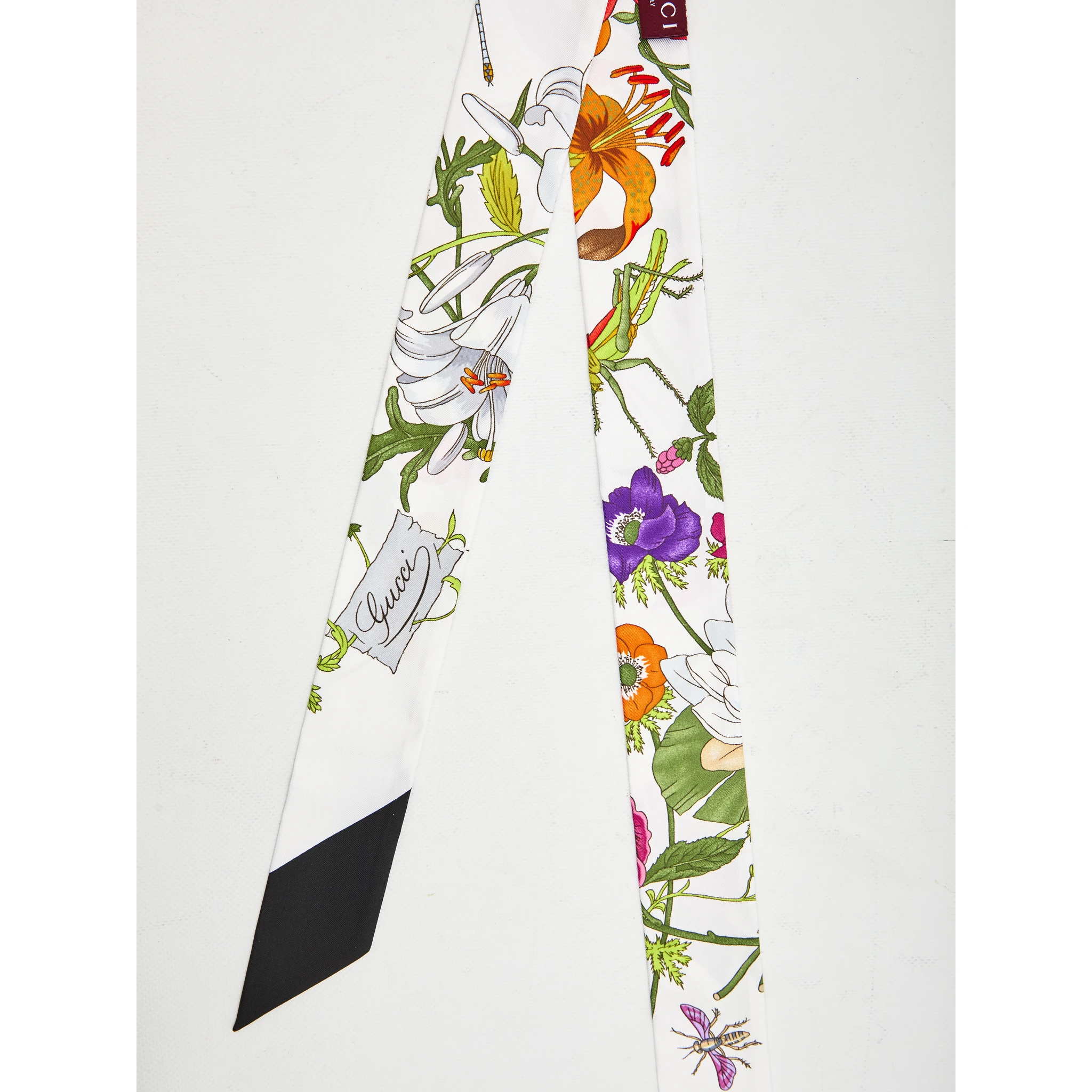 Printed silk twill ribbon