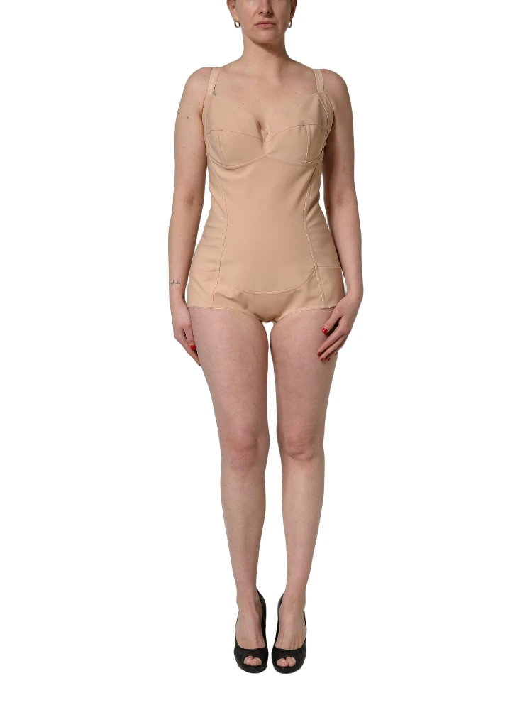 Nude Nylon Full Body Shaper Bodysuit Top