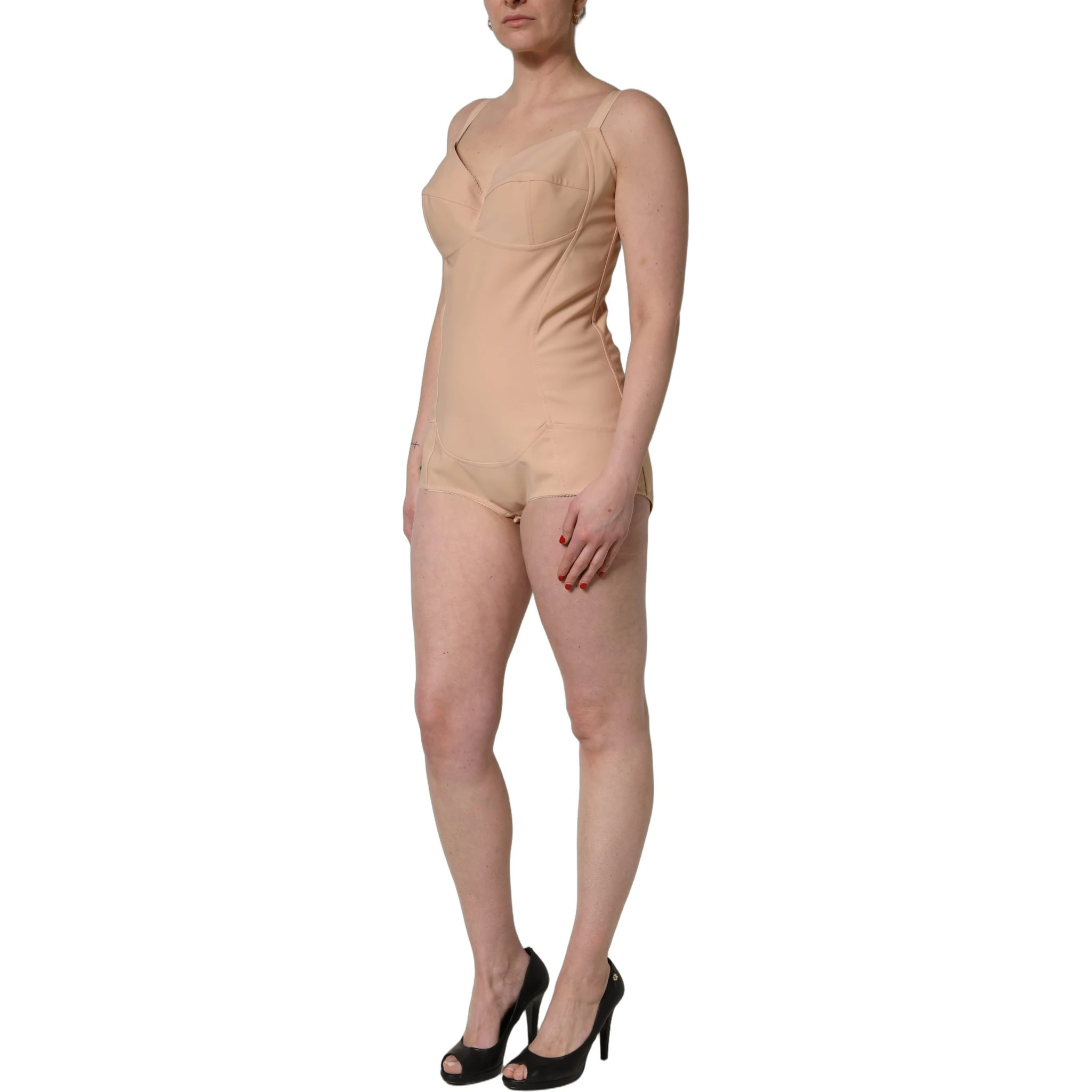 Nude Nylon Full Body Shaper Bodysuit Top