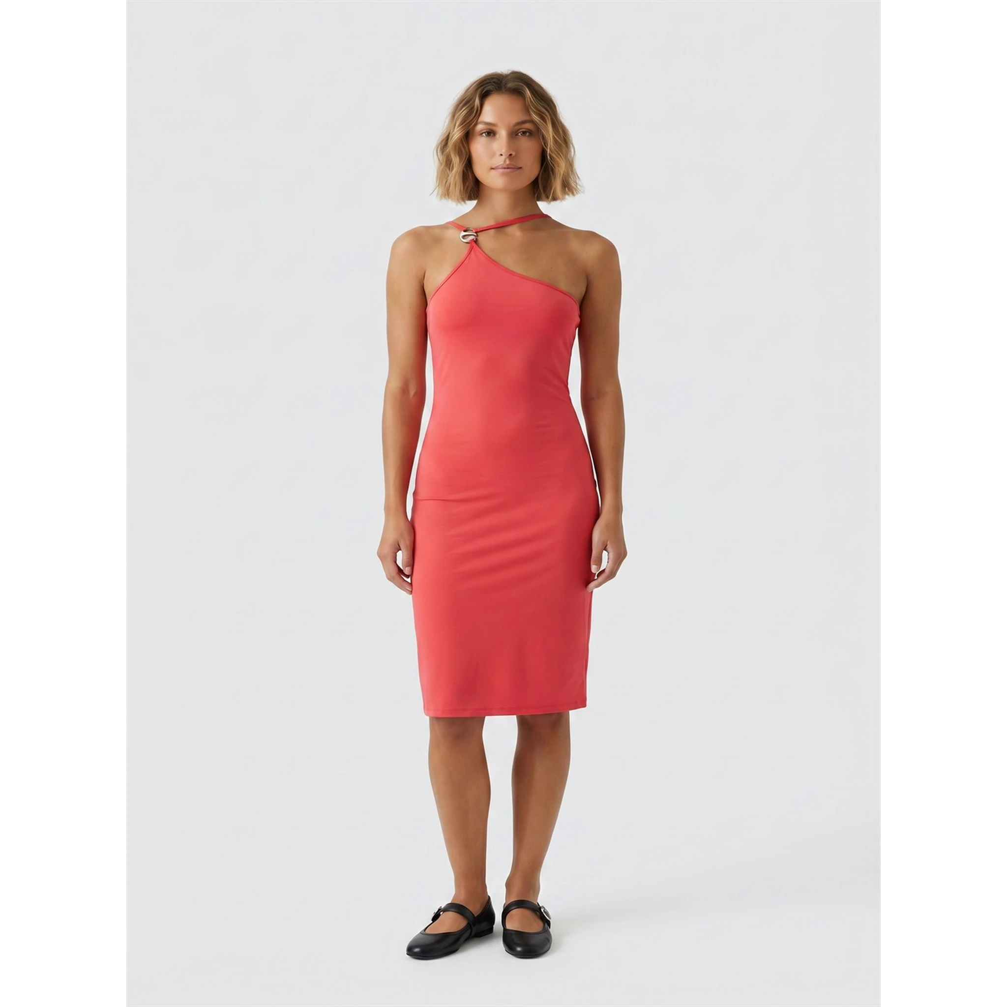 C-LOGO ONE SHOULDER DRESS