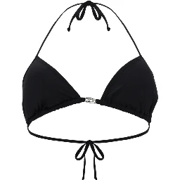 TOP BIKINI IN NYLON CON CHIUSURA A LACCETTI