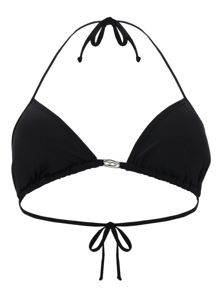 TOP BIKINI IN NYLON CON CHIUSURA A LACCETTI
