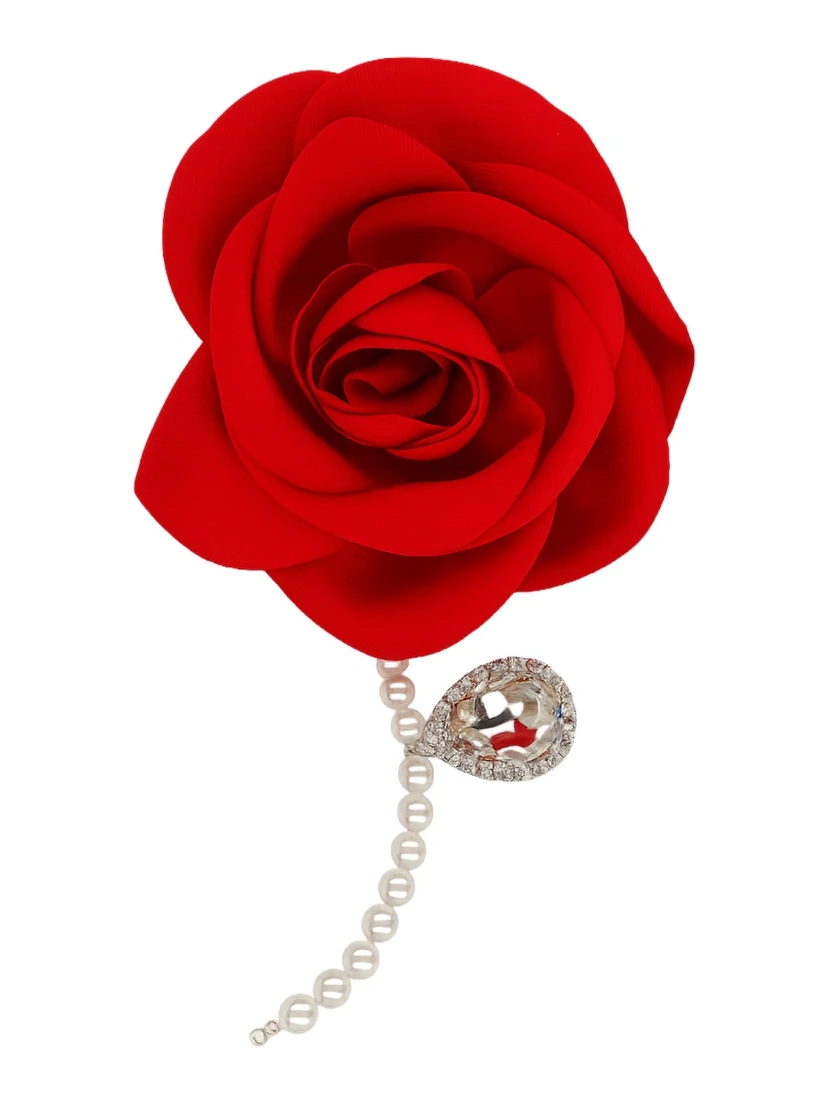 ORECCHINO PENDENTE CON ROSA