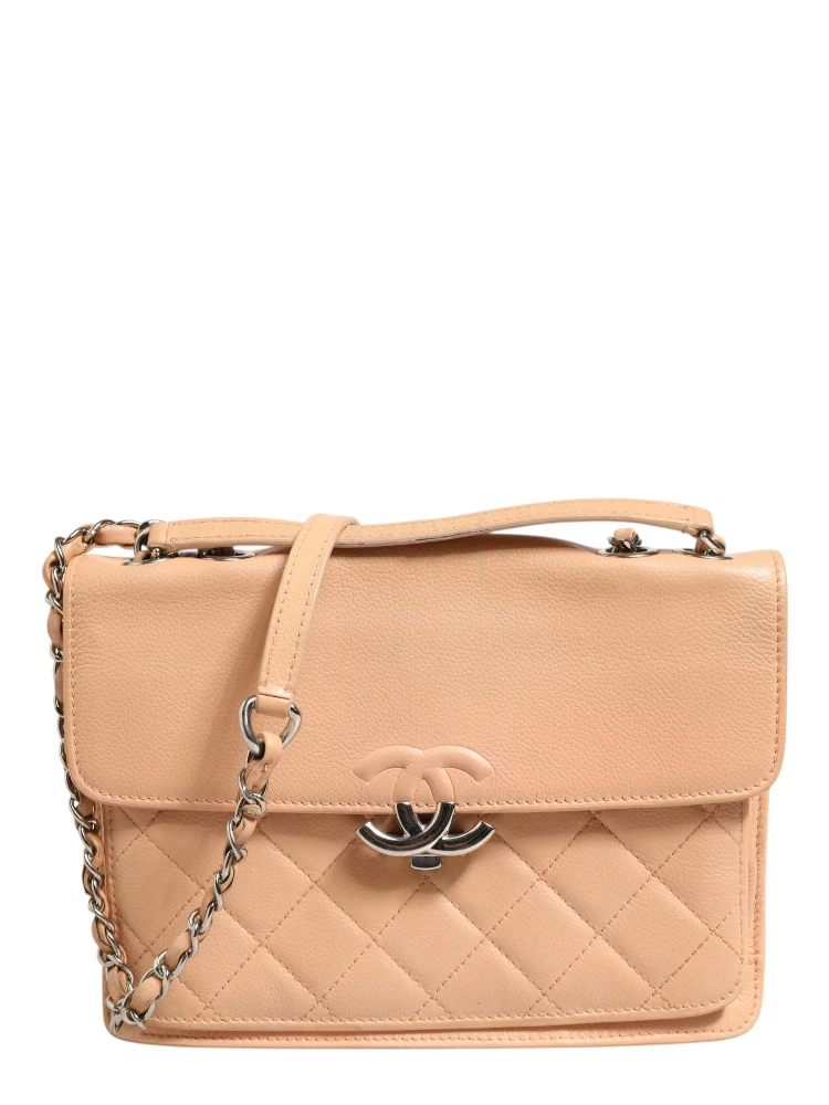 Goatskin Quilted Small CC Box Flap Bag