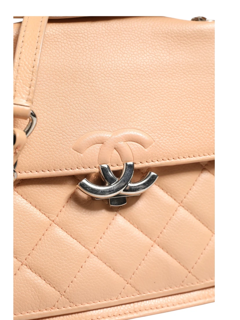 Goatskin Quilted Small CC Box Flap Bag