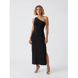 ONE SHOULDER LONG DRESS W SIDE SLIT