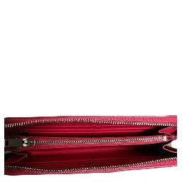 Magenta and Silver logo wallet