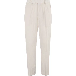 PANTA LACCIO LINO ELASTICO IN VITA
