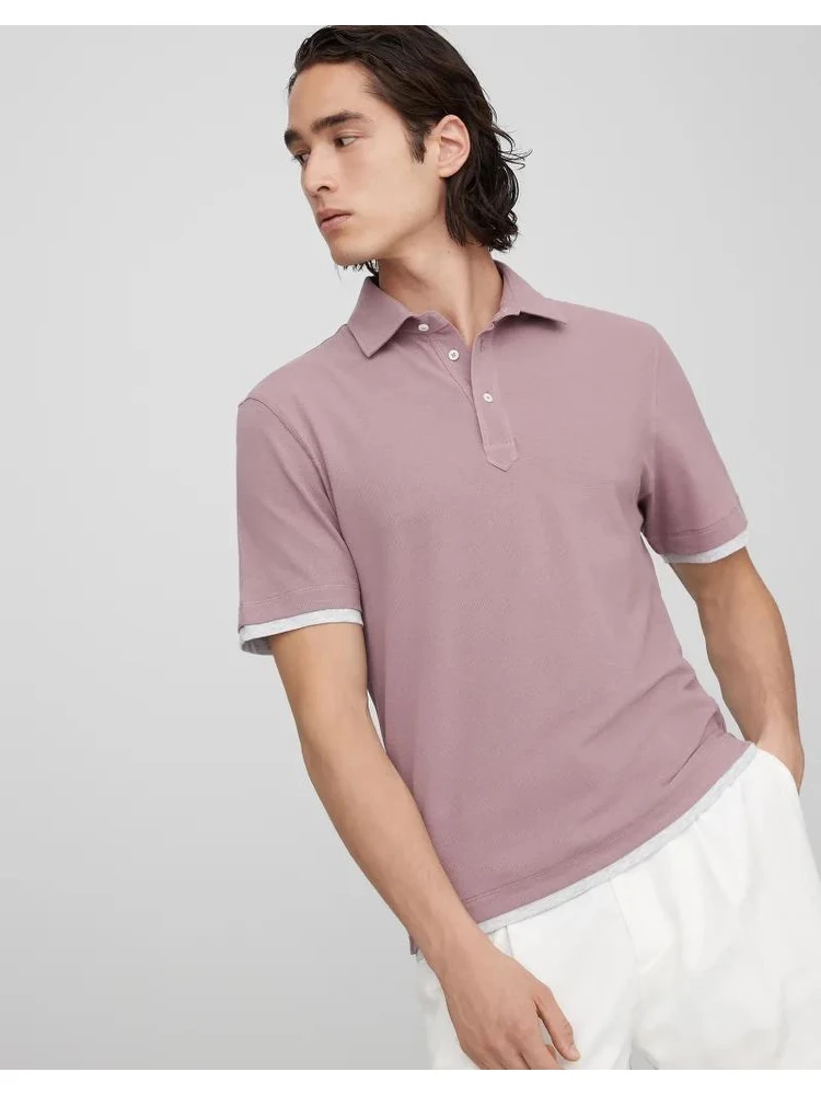 Bicolor Cotton Polo Shirt