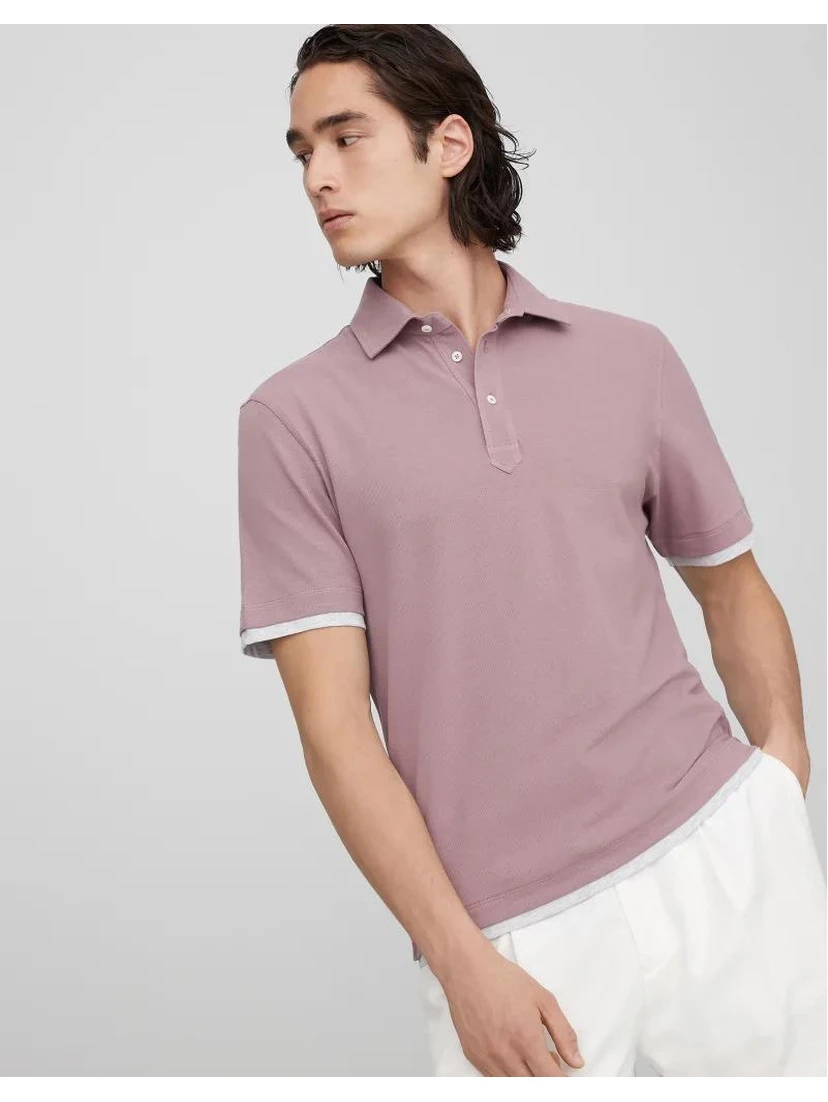 Bicolor Cotton Polo Shirt