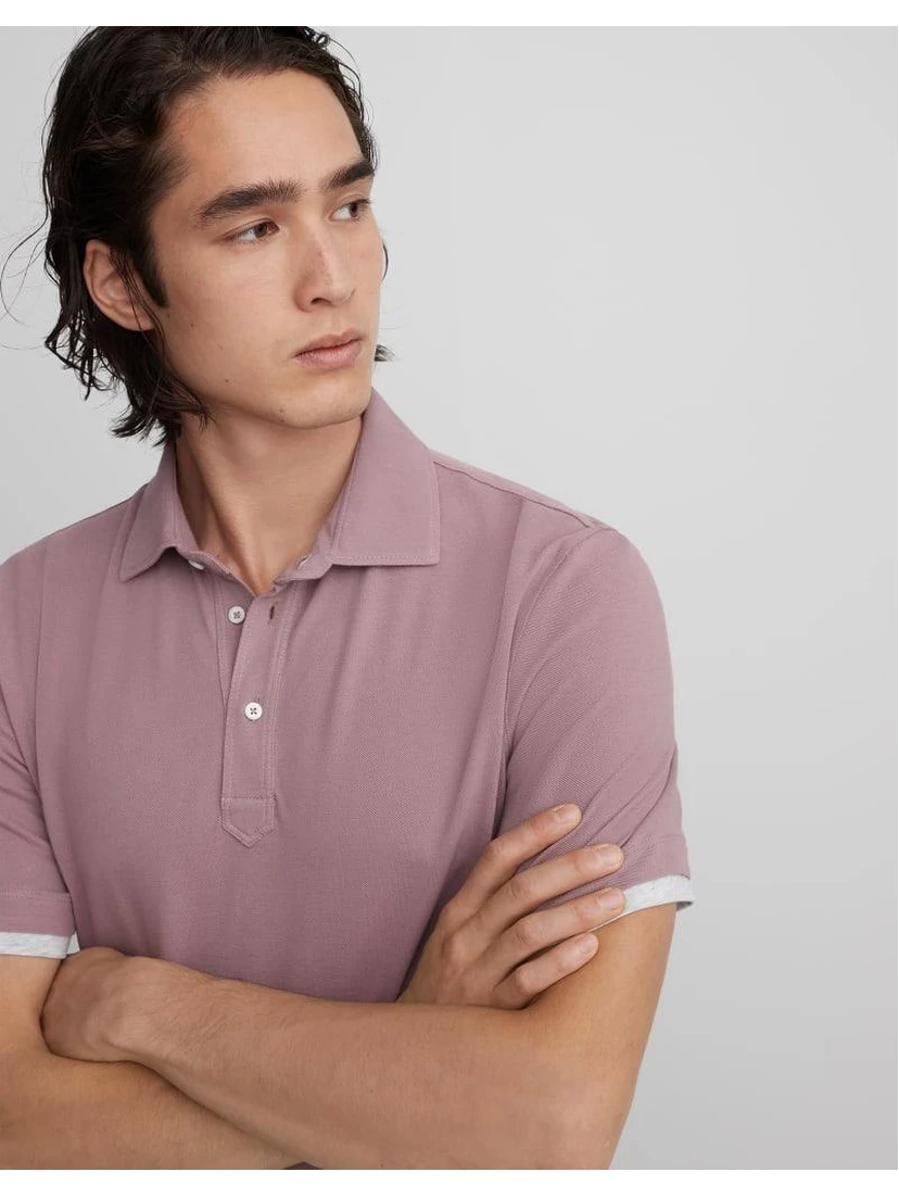 Bicolor Cotton Polo Shirt